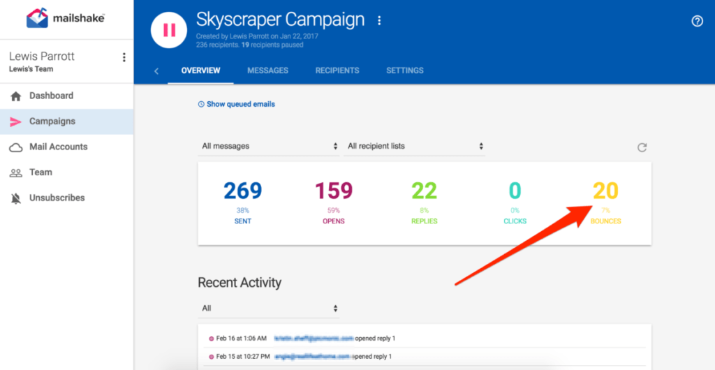 Mailshake Bounced Email Addresses