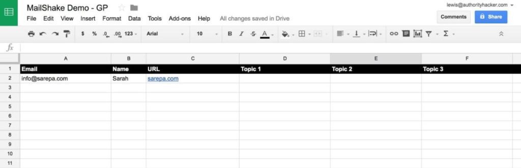 Mailshake Gp Demo Sheet