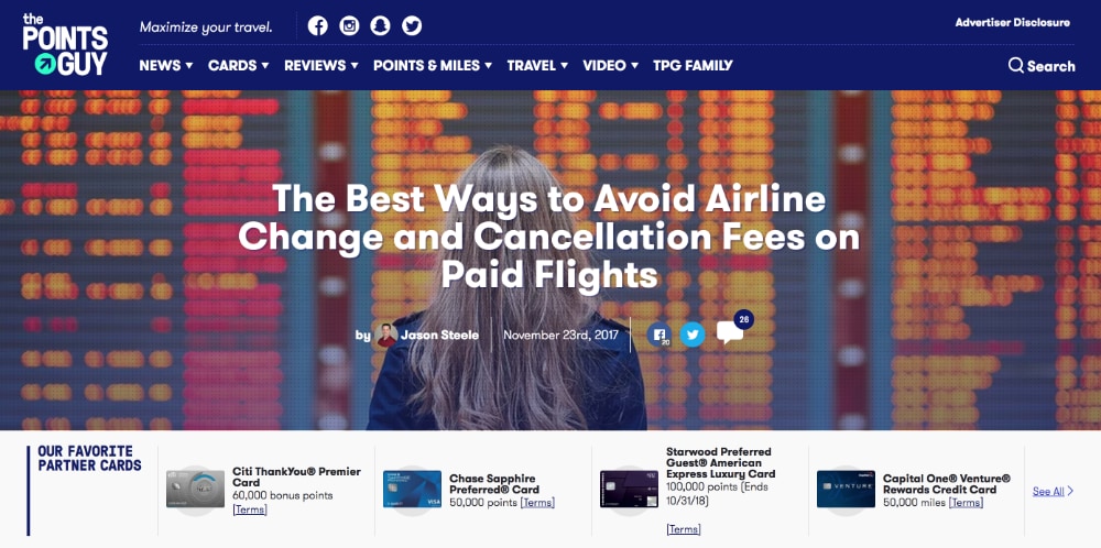 The Points Guy Avoid Airline Change and Cancellation Fees