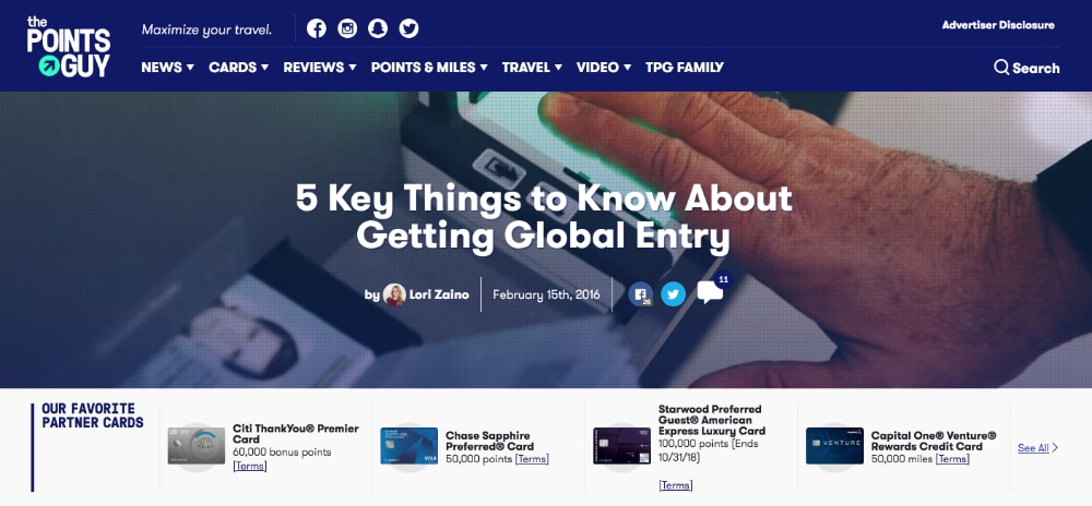 The Points Guy Getting Global Entry