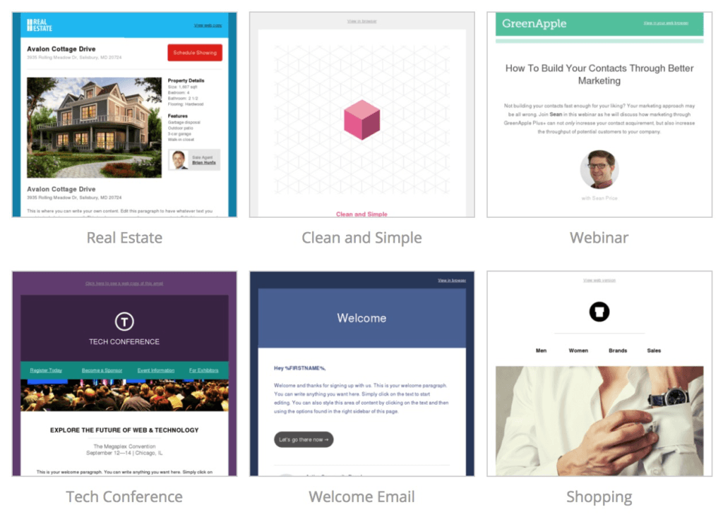 Libreria di modelli di email di ActiveCampaign
