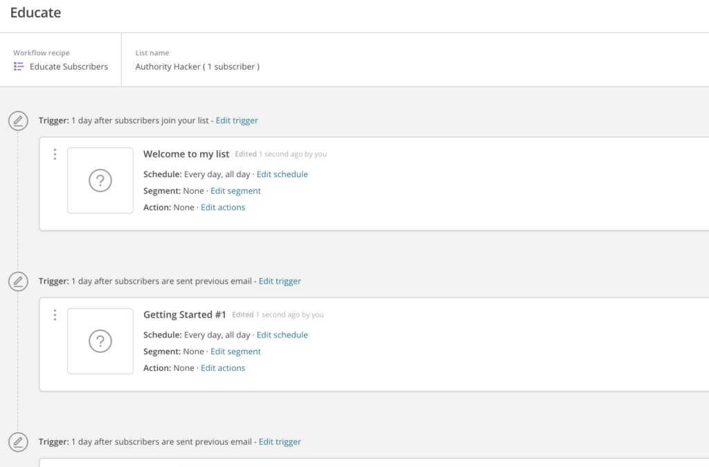 MailChimp Automation Builder