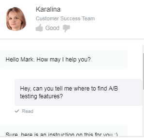 Getresponse Live Chat Function