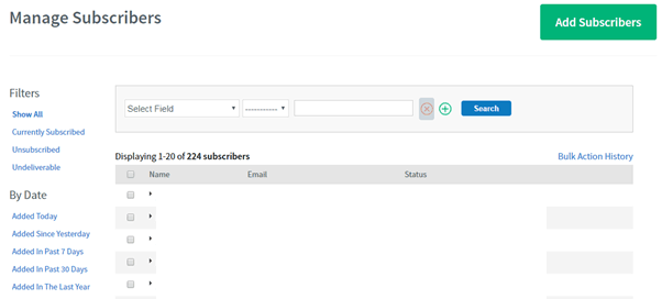 Getresponse Subscribers Management Dashboard