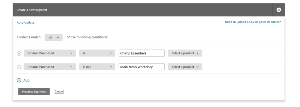 New Segments In Mailchimp
