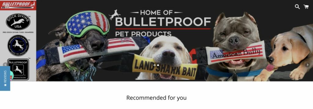 Bulletproof Pet Products Homepage