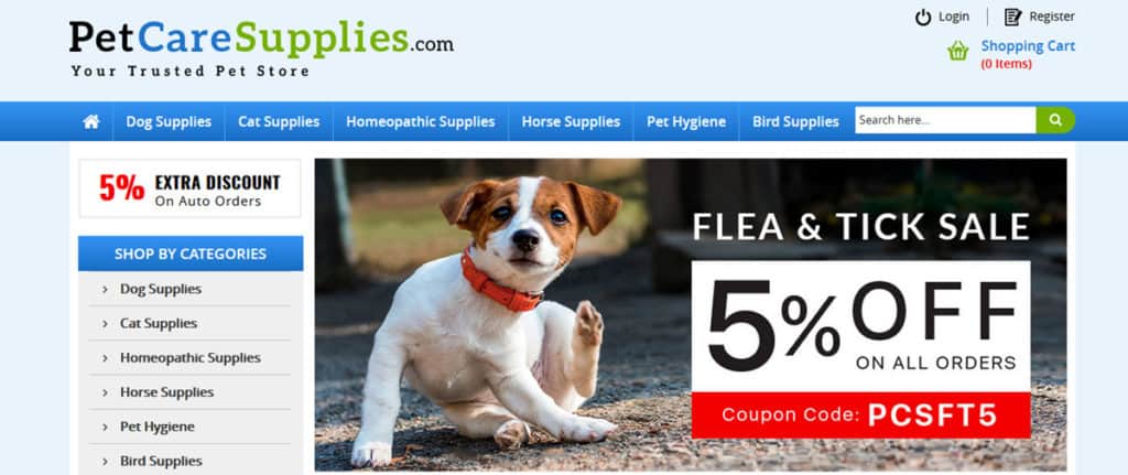 Pet Care Supplies Homepage