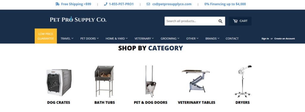 Pet Pro Supply Co Homepage