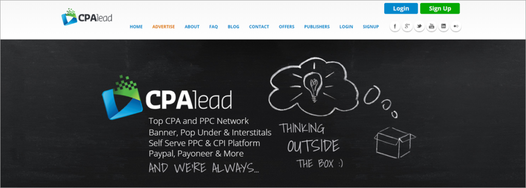 Cpa Lead Homepage Screenshot