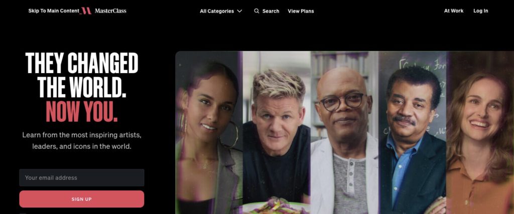 Masterclass Homepage