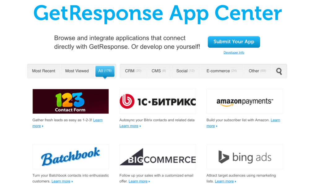 GetResponse App Center