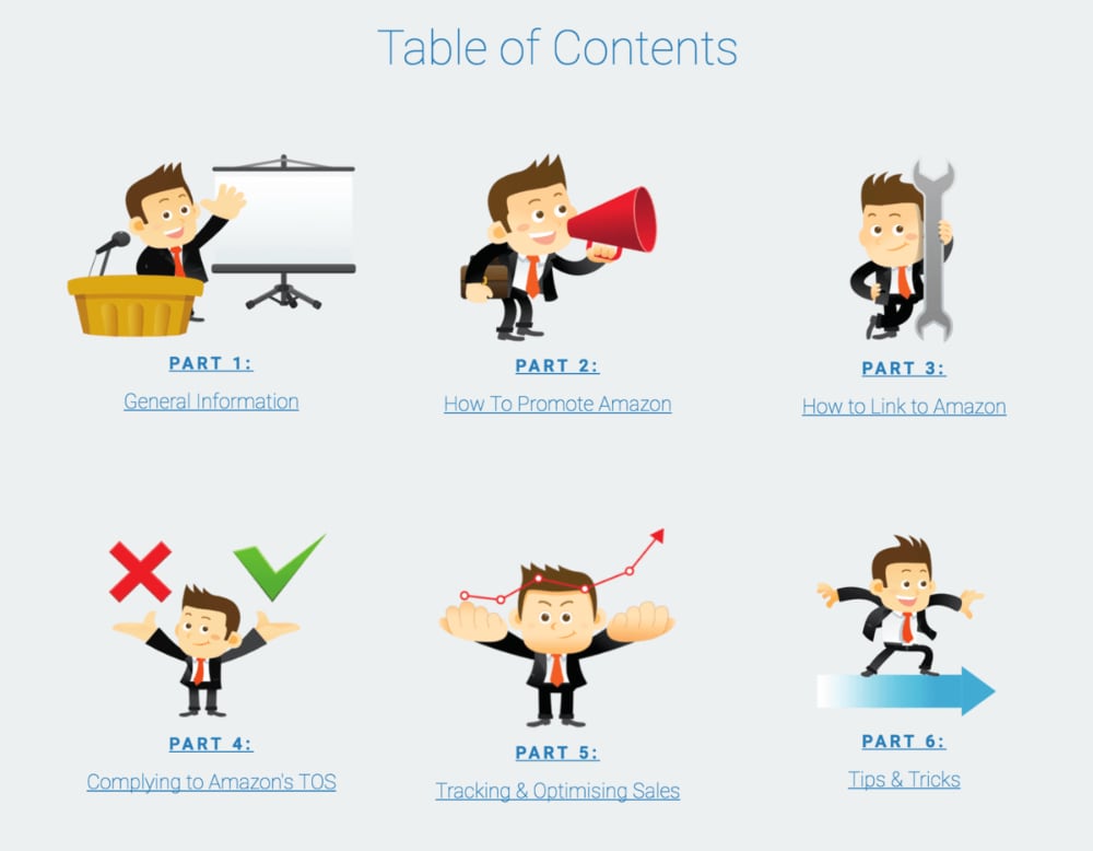 Table of Content for the Ultimate Guide to Amazon Associates
