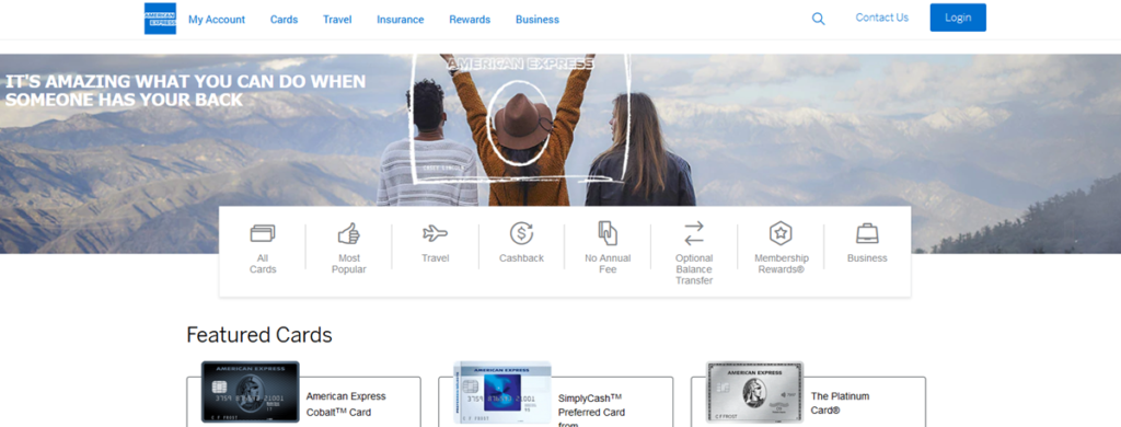 American Express Homepage