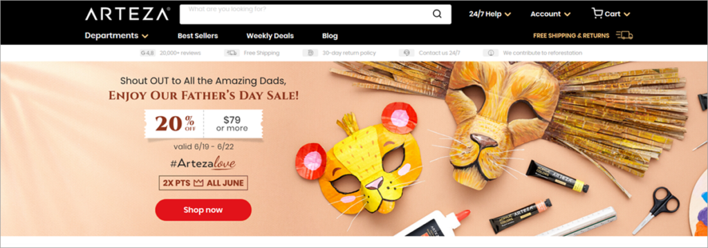 Arteza Homepage Screenshot