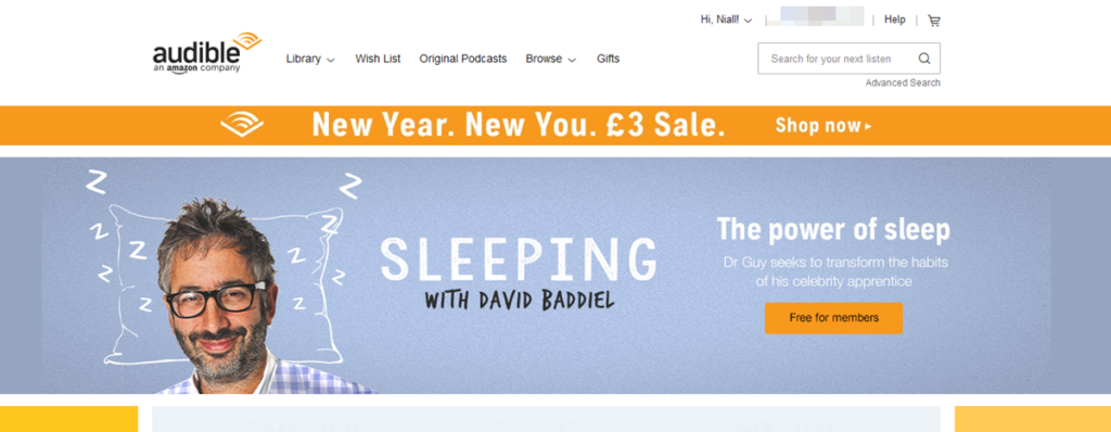 Audible Homepage Screenshot