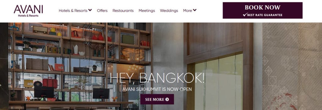 Avani Hotels Homepage