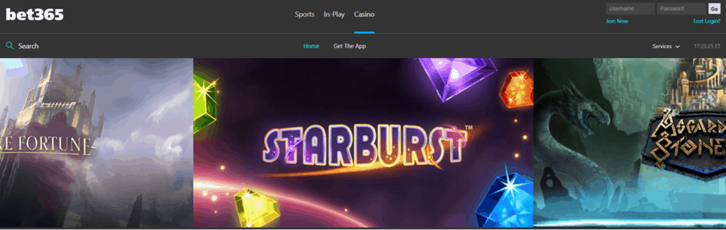 Bet 365 Homepage