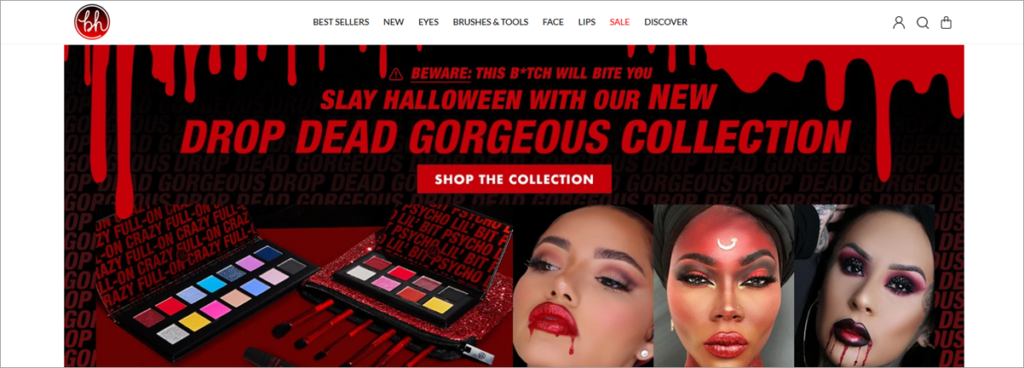Bh Cosmetics Homepage Screenshot
