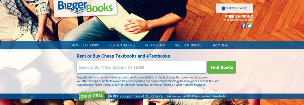 Bigger Books Homepage Screenshot