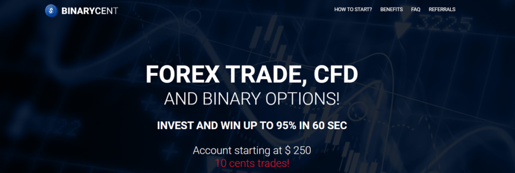 Binary Cent Homepage Screenshot