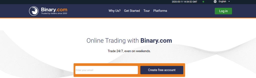 Binary.com Homepage Screenshot