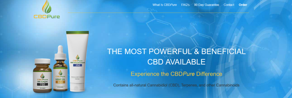 Cbd Pure Homepage Screenshot