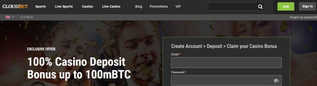 Cloudbet Homepage