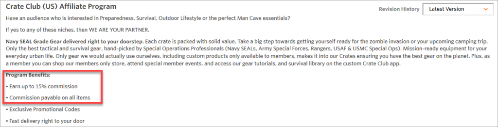 Crate Club Affiliate Program Stats