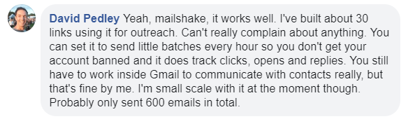 David Facebook Post