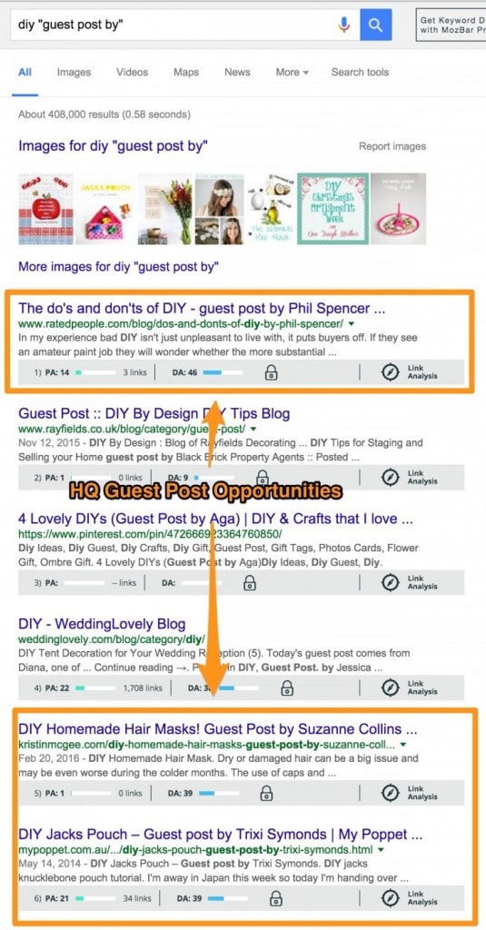diy guest post by Google search results