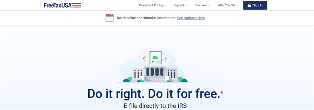 Freetaxusa Homepage Screenshot
