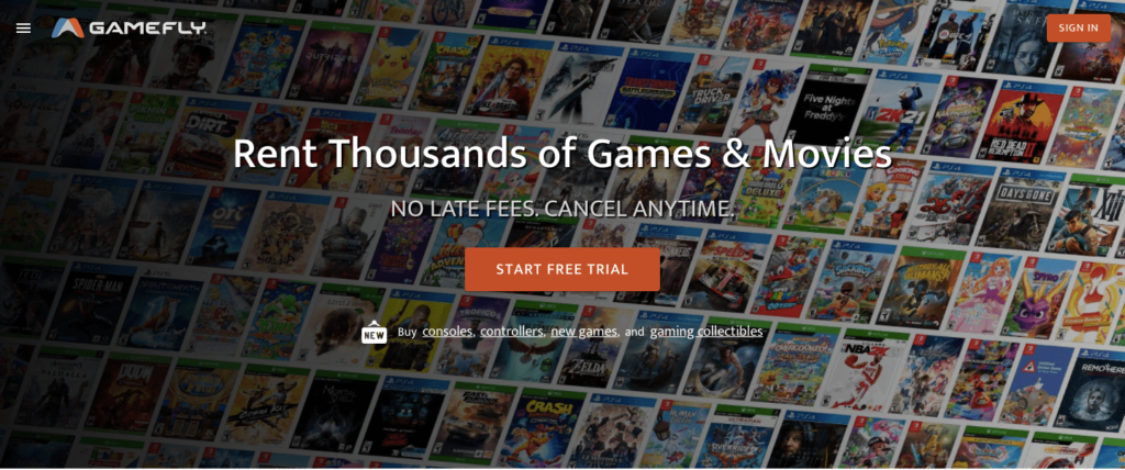 Gamefly Homepage