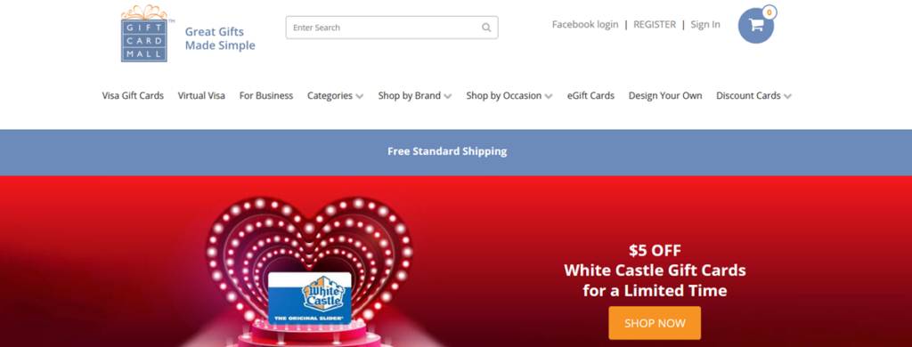 Giftcard Mall Homepage Screenshot