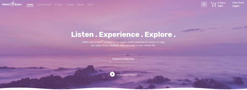 Hemi Sync Homepage Screenshot