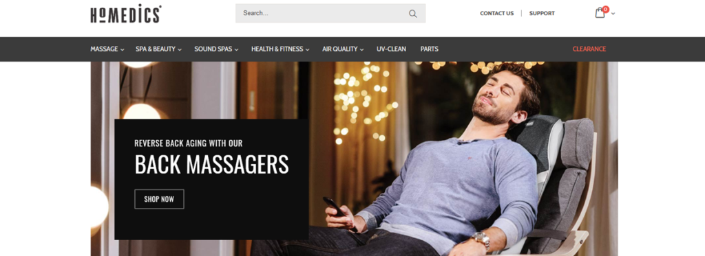 Homedics Homepage Screenshot