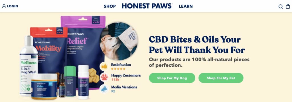 Honest Paws Homepage