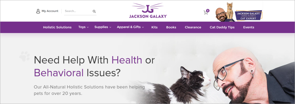 Jackson Galaxy Homepage Screenshot