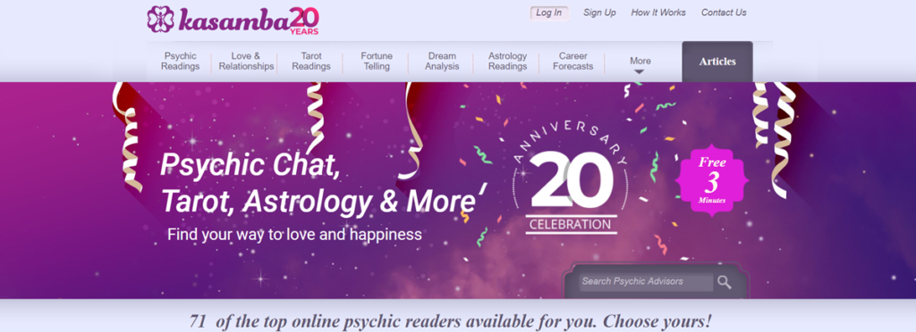 Kasamba Homepage Screenshot