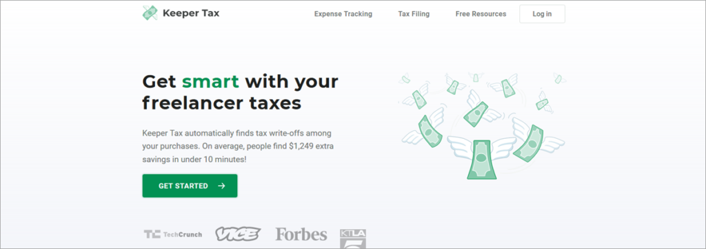 Keeper Tax Homepage Screenshot