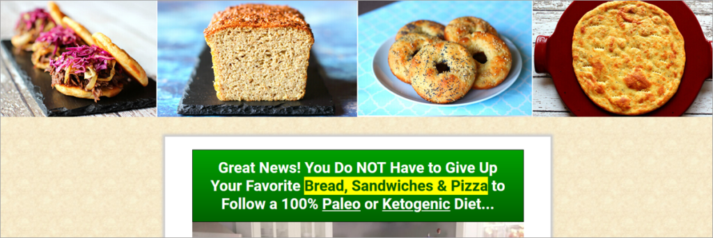 Keto Breads Homepage Screenshot