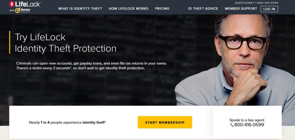 Lifelock Homepage