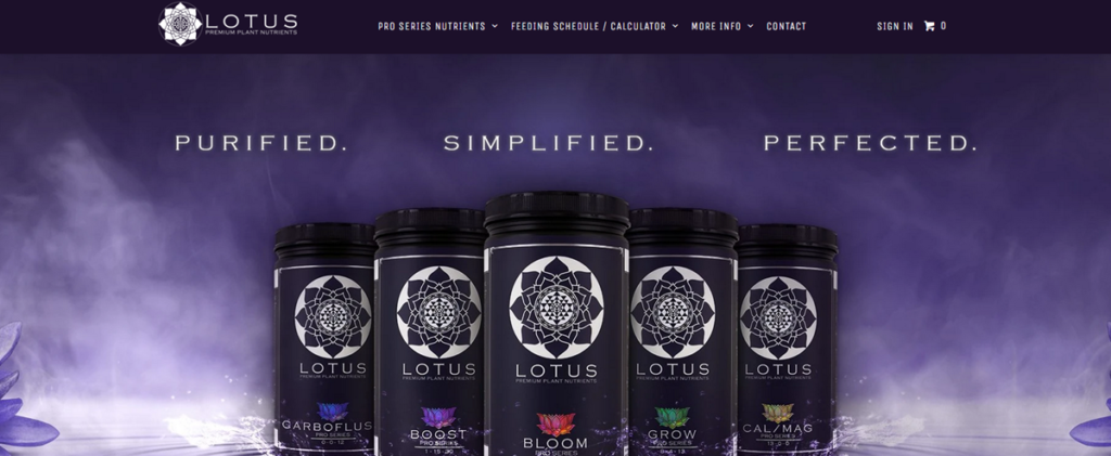 Lotus Nutriens Homepage Screenshots