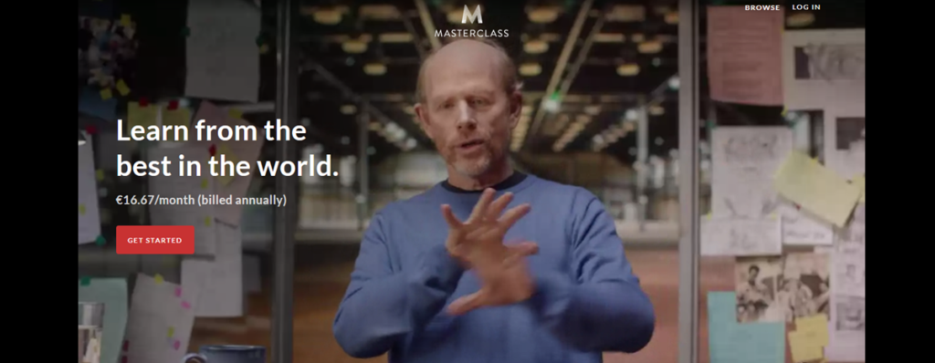Masterclass Homepage Screenshot