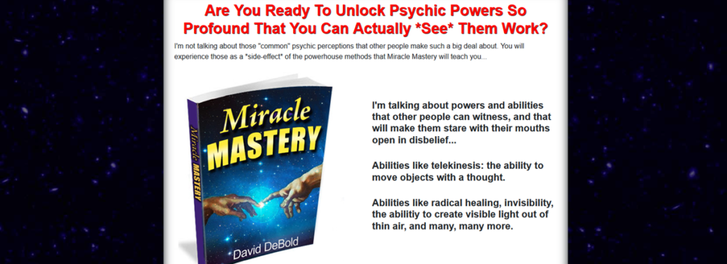Miracle Mastery Homepage Screenhot