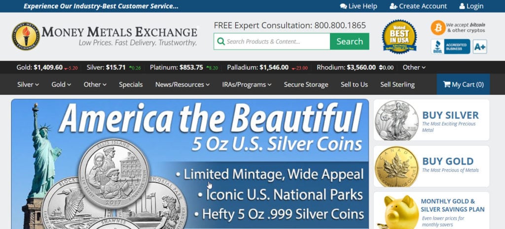 Money Metals Homepage