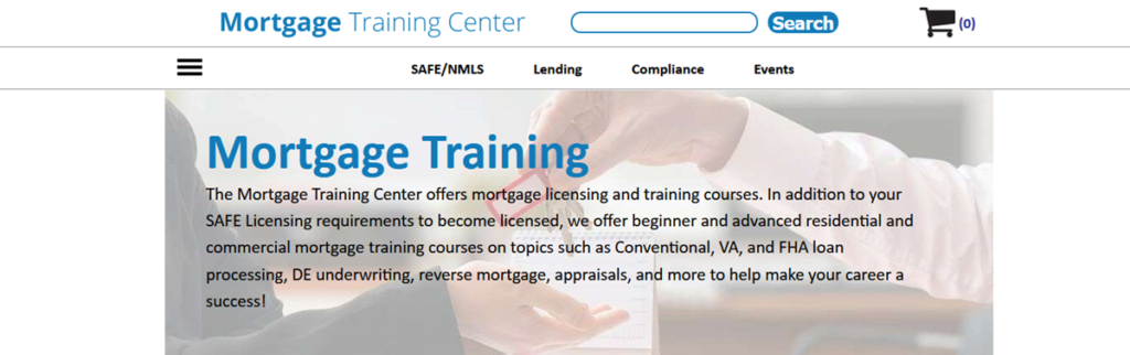 Mortgage Training Center Homepage
