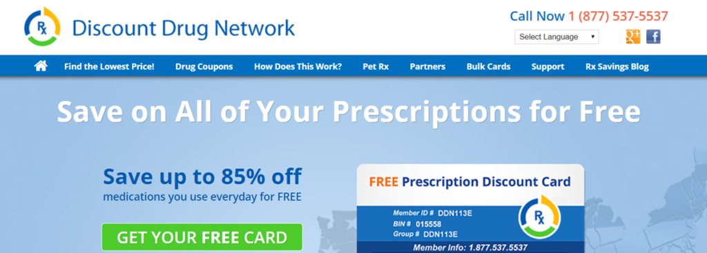 National Drug Card Homepage Screenshot