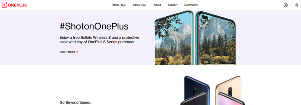 Oneplus Homepage Screenshot