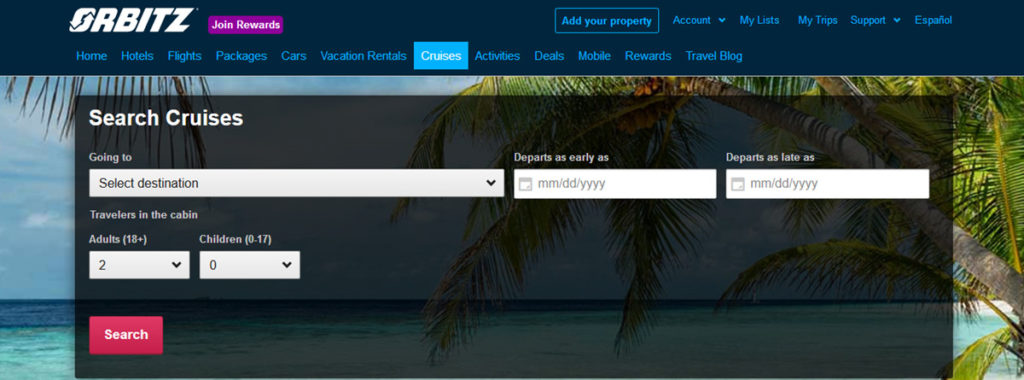 Orbitz Homepage