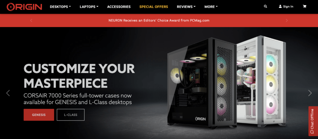 Origin Pc Homepage